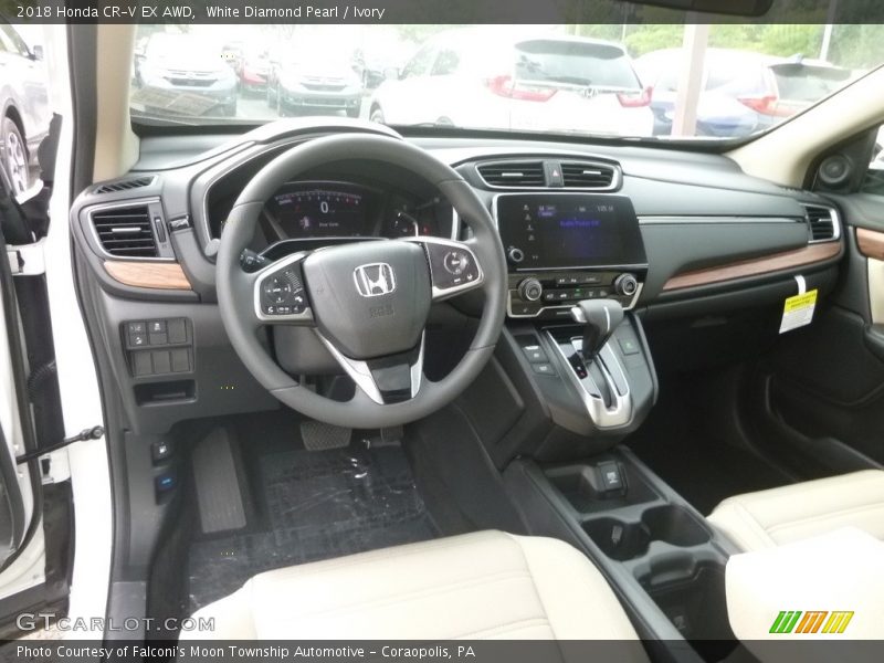 White Diamond Pearl / Ivory 2018 Honda CR-V EX AWD