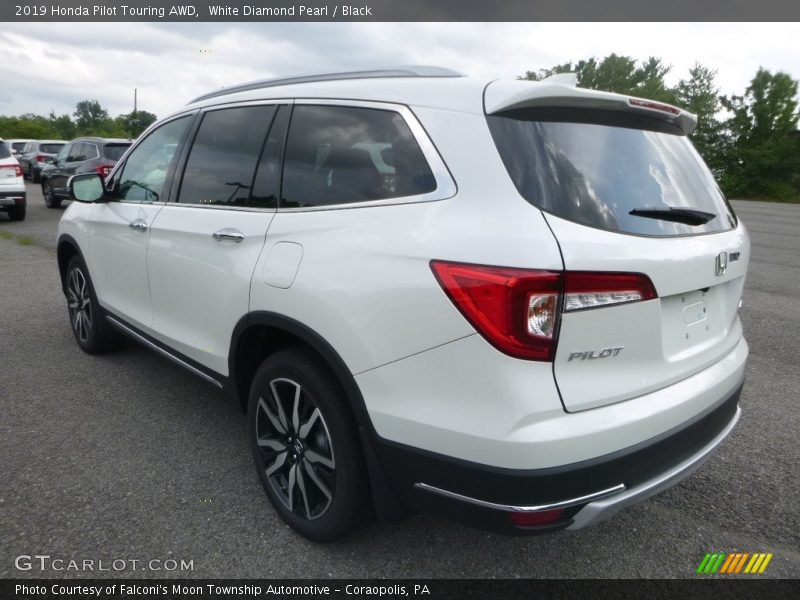 White Diamond Pearl / Black 2019 Honda Pilot Touring AWD