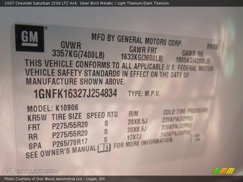 Silver Birch Metallic / Light Titanium/Dark Titanium 2007 Chevrolet Suburban 1500 LTZ 4x4