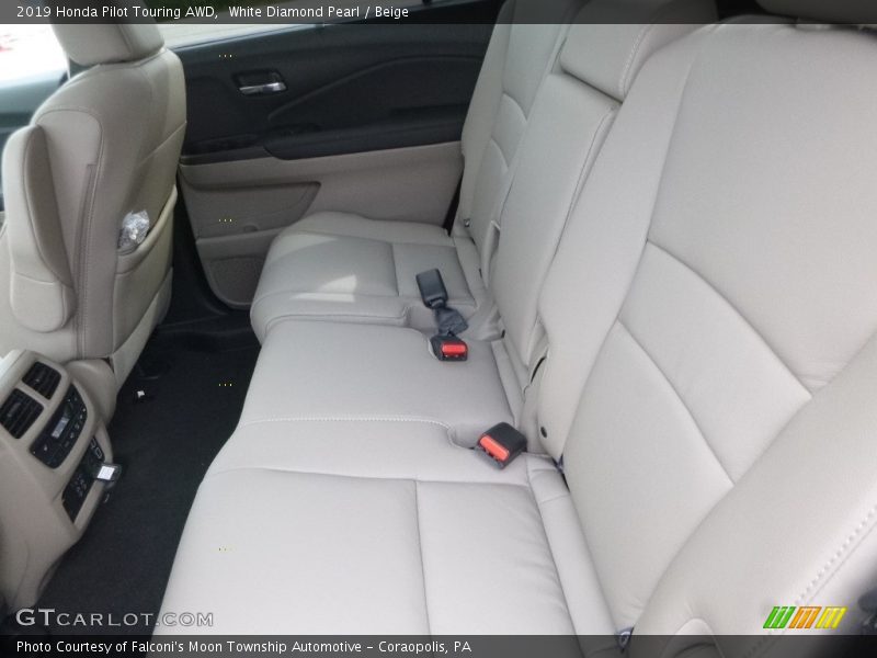 White Diamond Pearl / Beige 2019 Honda Pilot Touring AWD