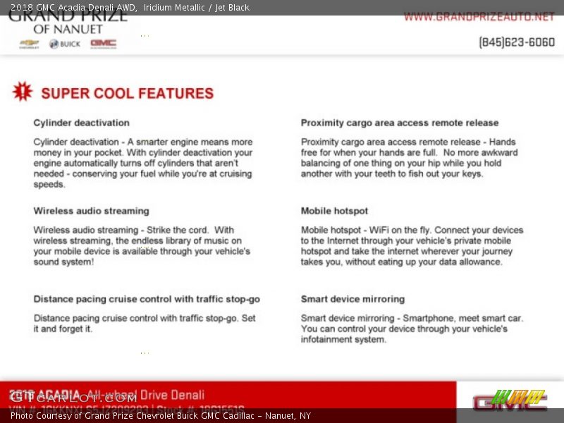 Iridium Metallic / Jet Black 2018 GMC Acadia Denali AWD