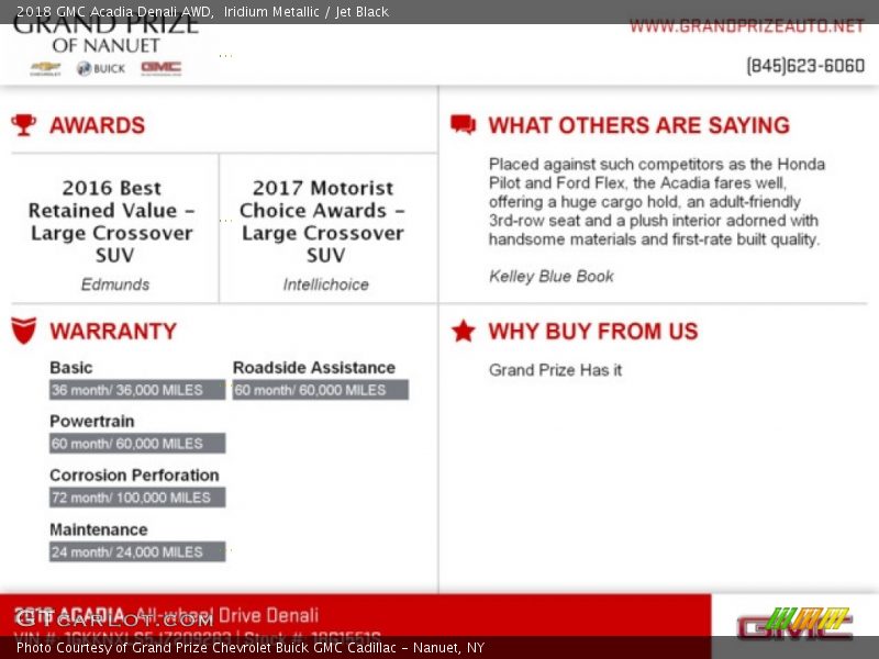 Iridium Metallic / Jet Black 2018 GMC Acadia Denali AWD