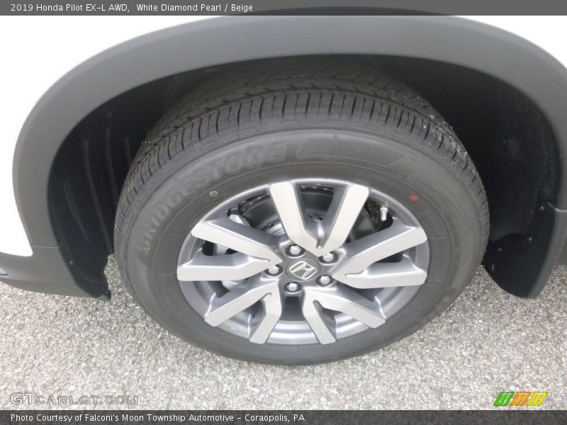White Diamond Pearl / Beige 2019 Honda Pilot EX-L AWD