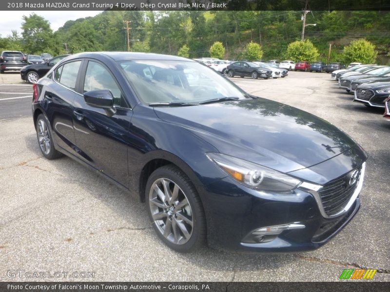 Deep Crystal Blue Mica / Black 2018 Mazda MAZDA3 Grand Touring 4 Door