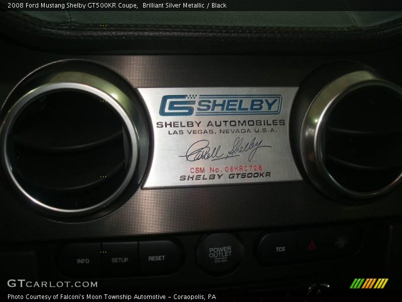 Brilliant Silver Metallic / Black 2008 Ford Mustang Shelby GT500KR Coupe