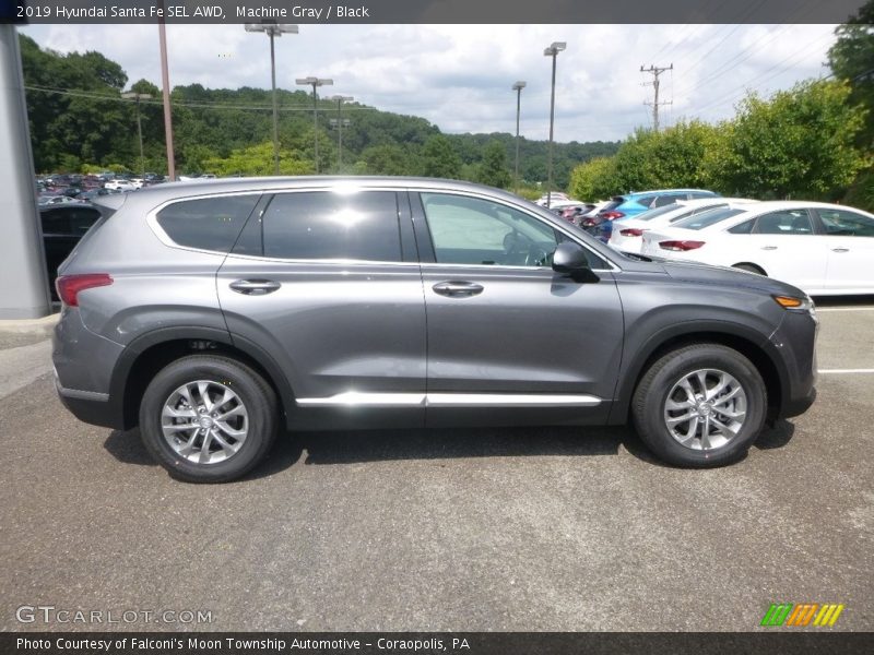 Machine Gray / Black 2019 Hyundai Santa Fe SEL AWD
