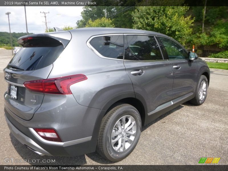 Machine Gray / Black 2019 Hyundai Santa Fe SEL AWD