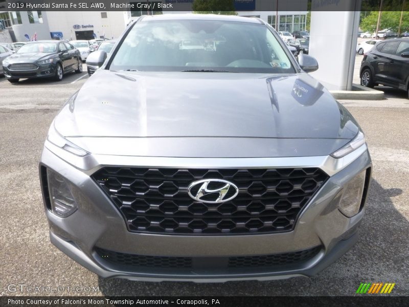 Machine Gray / Black 2019 Hyundai Santa Fe SEL AWD