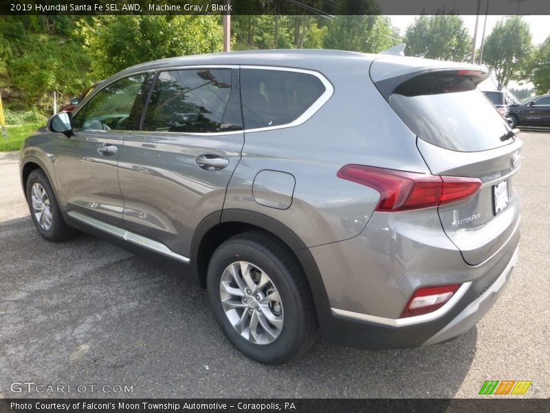 Machine Gray / Black 2019 Hyundai Santa Fe SEL AWD
