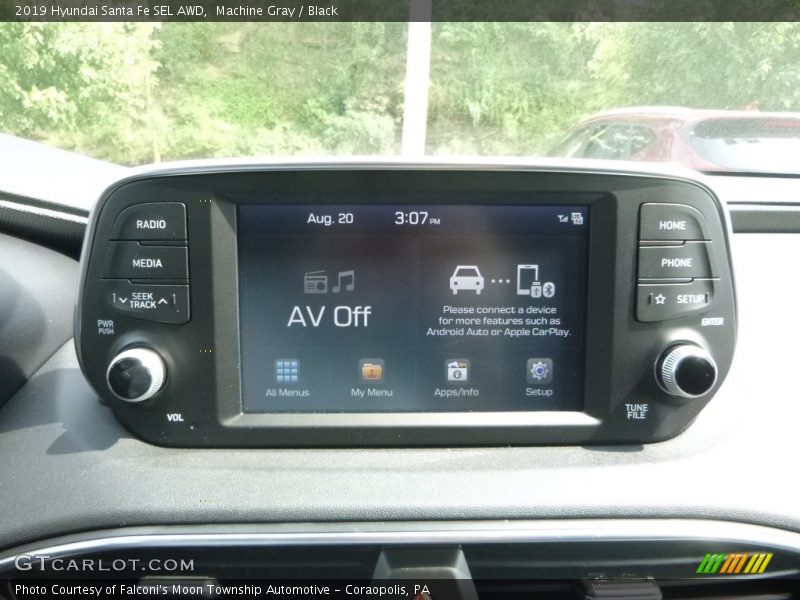 Machine Gray / Black 2019 Hyundai Santa Fe SEL AWD