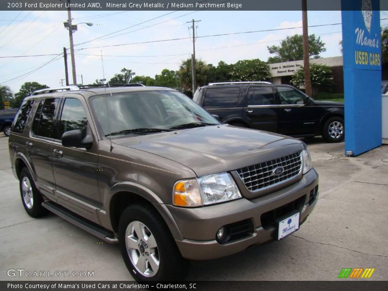 Mineral Grey Metallic / Medium Parchment Beige 2003 Ford Explorer Limited AWD