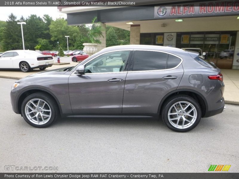 Stromboli Gray Metallic / Black/Chocolate 2018 Alfa Romeo Stelvio Ti AWD