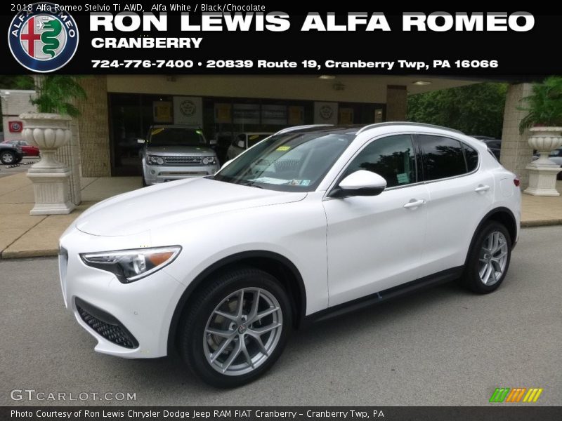 Alfa White / Black/Chocolate 2018 Alfa Romeo Stelvio Ti AWD