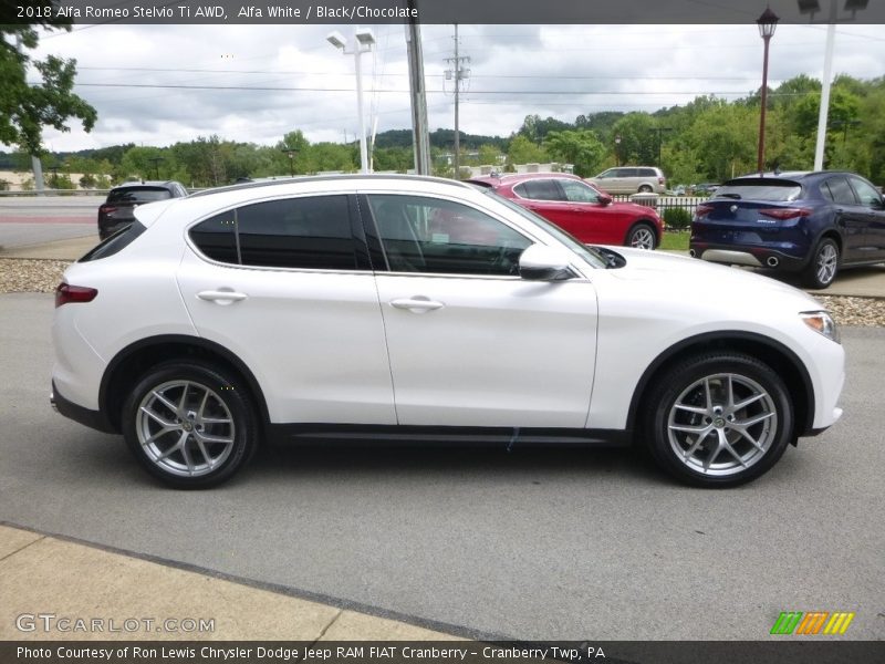 Alfa White / Black/Chocolate 2018 Alfa Romeo Stelvio Ti AWD