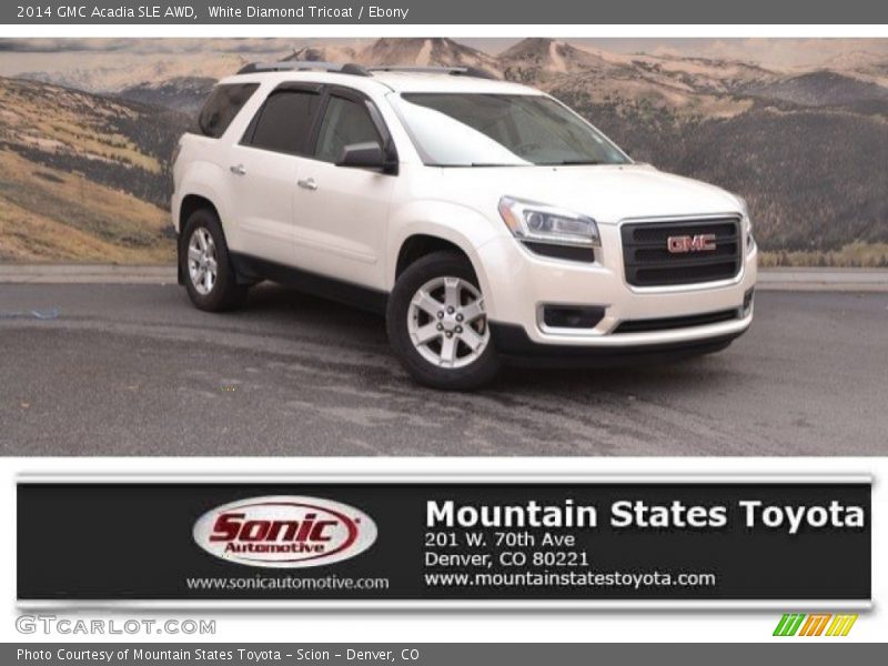 White Diamond Tricoat / Ebony 2014 GMC Acadia SLE AWD