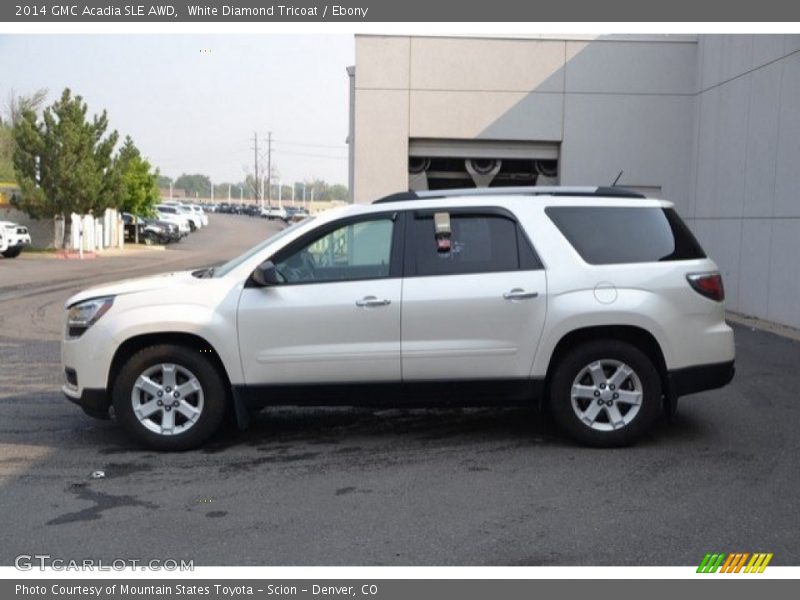 White Diamond Tricoat / Ebony 2014 GMC Acadia SLE AWD