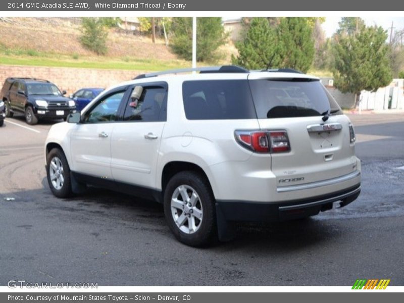 White Diamond Tricoat / Ebony 2014 GMC Acadia SLE AWD