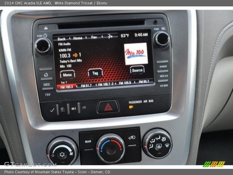 White Diamond Tricoat / Ebony 2014 GMC Acadia SLE AWD