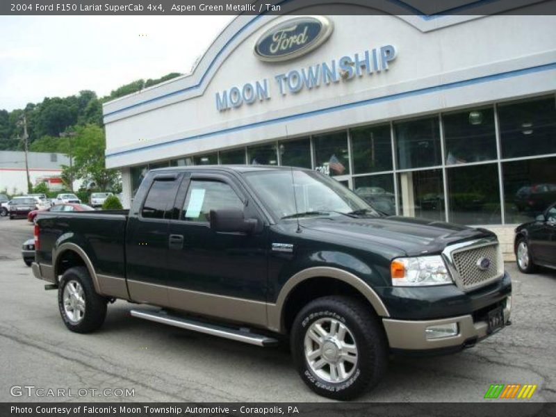 Aspen Green Metallic / Tan 2004 Ford F150 Lariat SuperCab 4x4