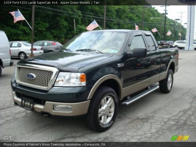 Aspen Green Metallic / Tan 2004 Ford F150 Lariat SuperCab 4x4