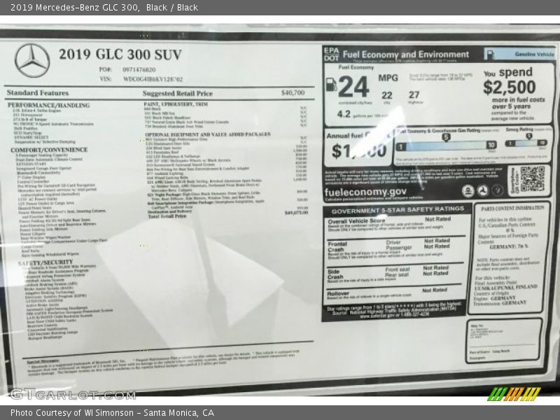 Black / Black 2019 Mercedes-Benz GLC 300