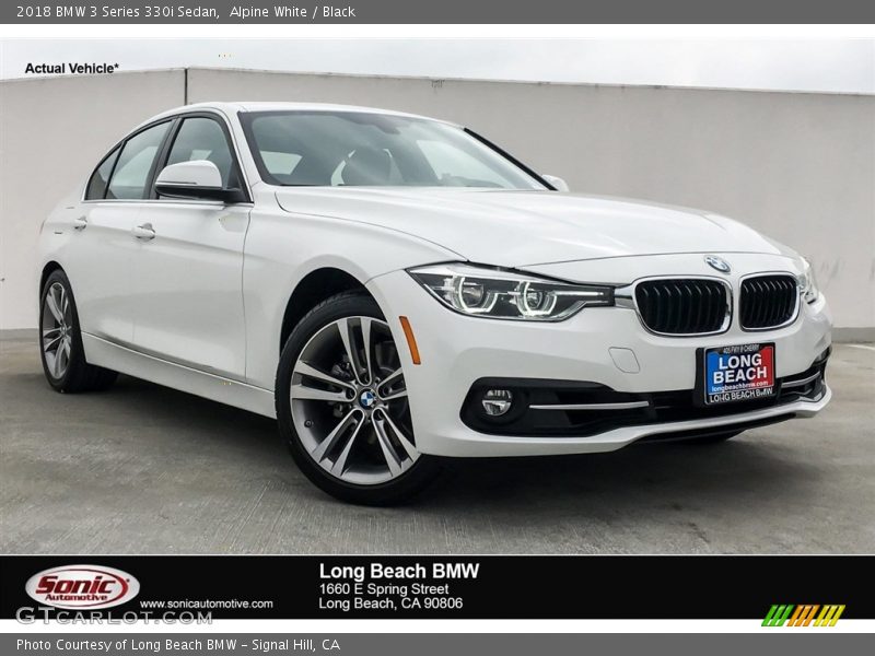 Alpine White / Black 2018 BMW 3 Series 330i Sedan