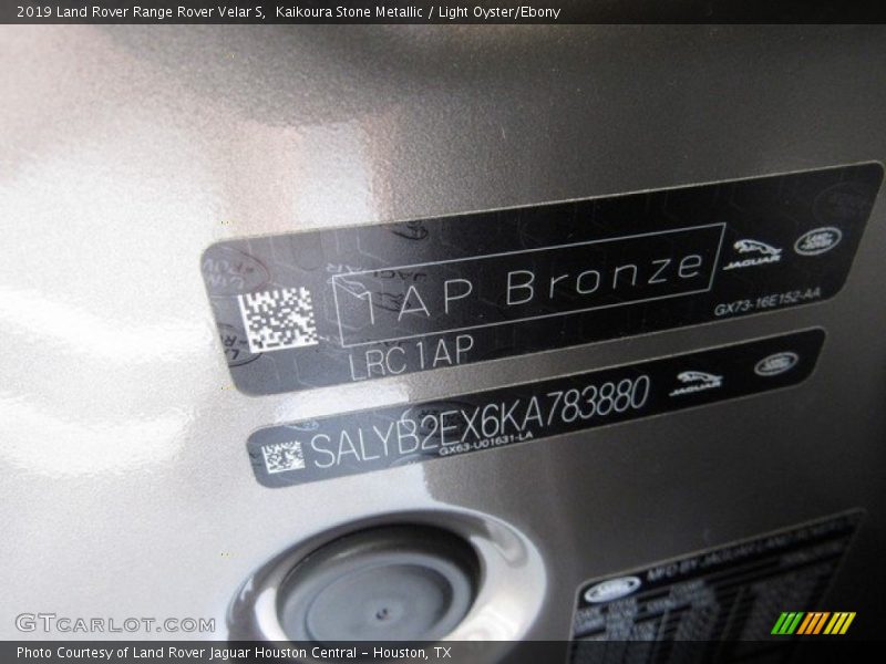 2019 Range Rover Velar S Kaikoura Stone Metallic Color Code 1AP