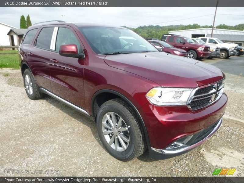 Octane Red Pearl / Black 2018 Dodge Durango SXT AWD