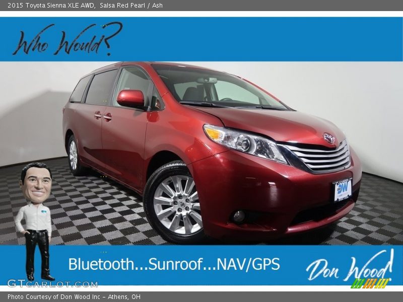 Salsa Red Pearl / Ash 2015 Toyota Sienna XLE AWD