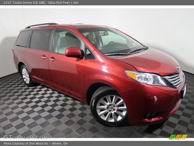 Salsa Red Pearl / Ash 2015 Toyota Sienna XLE AWD