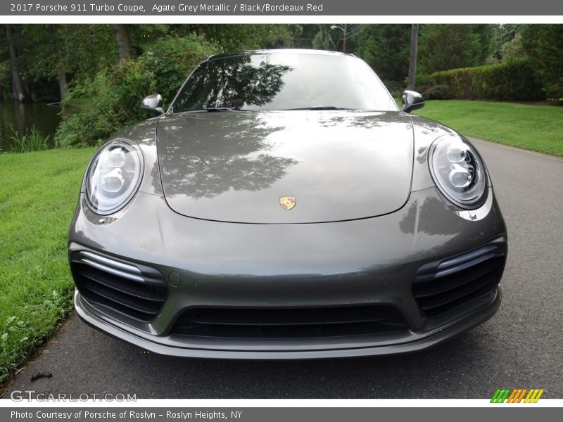Agate Grey Metallic / Black/Bordeaux Red 2017 Porsche 911 Turbo Coupe