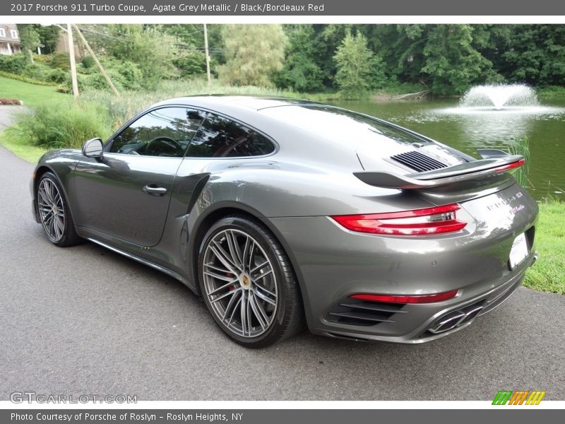 Agate Grey Metallic / Black/Bordeaux Red 2017 Porsche 911 Turbo Coupe