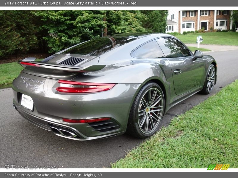 Agate Grey Metallic / Black/Bordeaux Red 2017 Porsche 911 Turbo Coupe