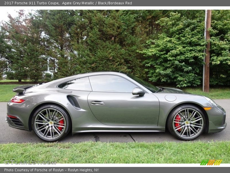 Agate Grey Metallic / Black/Bordeaux Red 2017 Porsche 911 Turbo Coupe