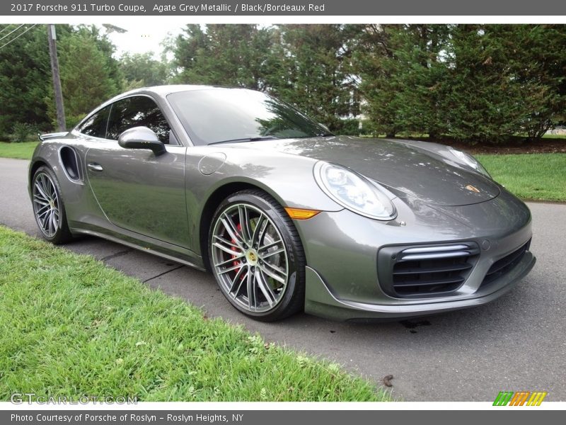 Agate Grey Metallic / Black/Bordeaux Red 2017 Porsche 911 Turbo Coupe