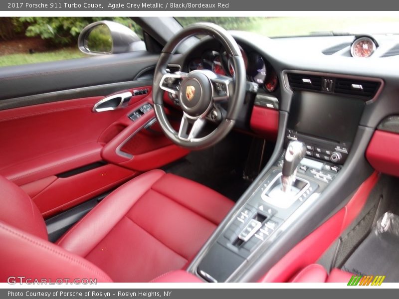 Agate Grey Metallic / Black/Bordeaux Red 2017 Porsche 911 Turbo Coupe