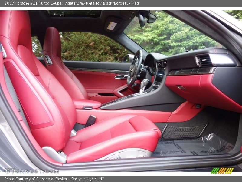 Agate Grey Metallic / Black/Bordeaux Red 2017 Porsche 911 Turbo Coupe