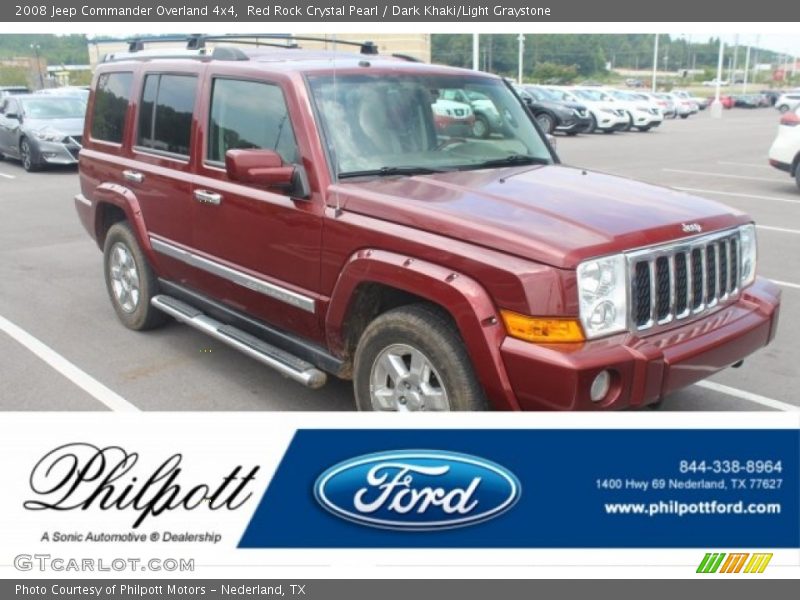 Red Rock Crystal Pearl / Dark Khaki/Light Graystone 2008 Jeep Commander Overland 4x4