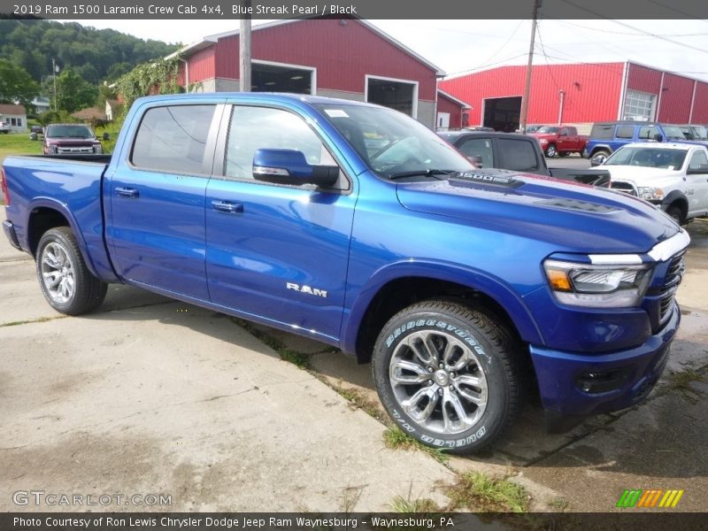 Blue Streak Pearl / Black 2019 Ram 1500 Laramie Crew Cab 4x4
