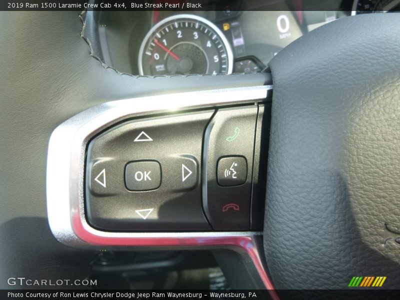 Blue Streak Pearl / Black 2019 Ram 1500 Laramie Crew Cab 4x4