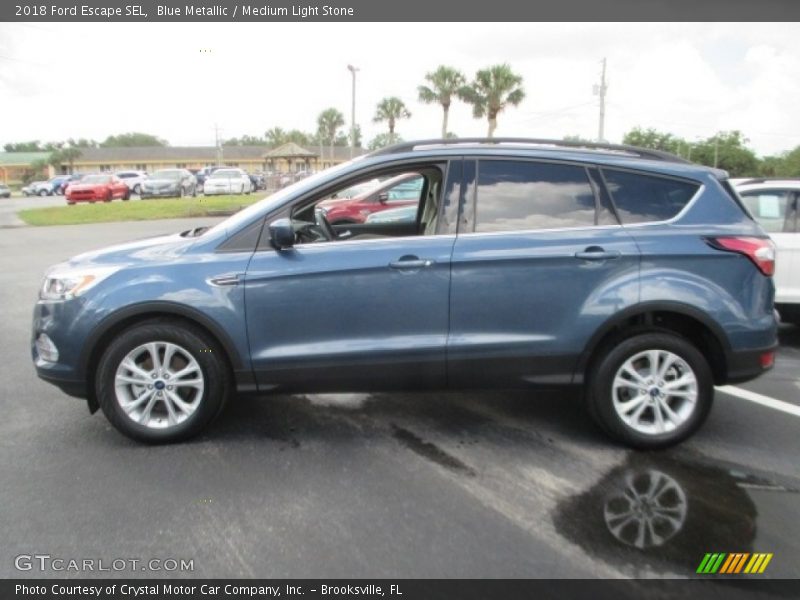 Blue Metallic / Medium Light Stone 2018 Ford Escape SEL