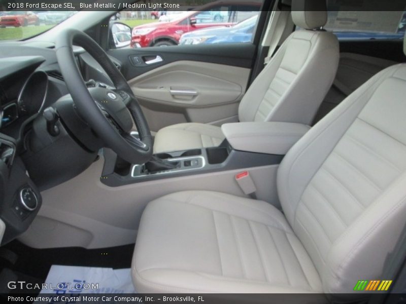Blue Metallic / Medium Light Stone 2018 Ford Escape SEL