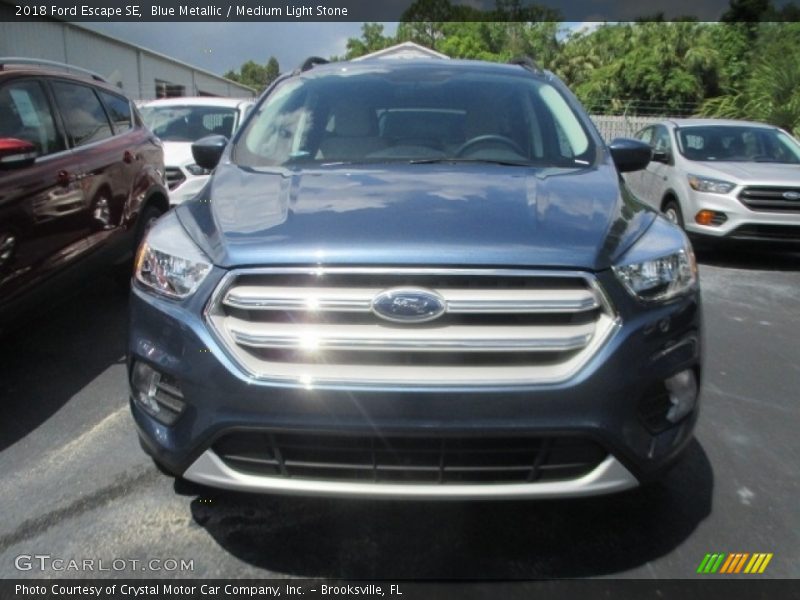 Blue Metallic / Medium Light Stone 2018 Ford Escape SE