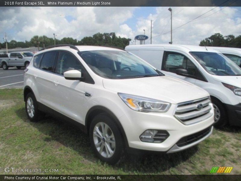 White Platinum / Medium Light Stone 2018 Ford Escape SEL