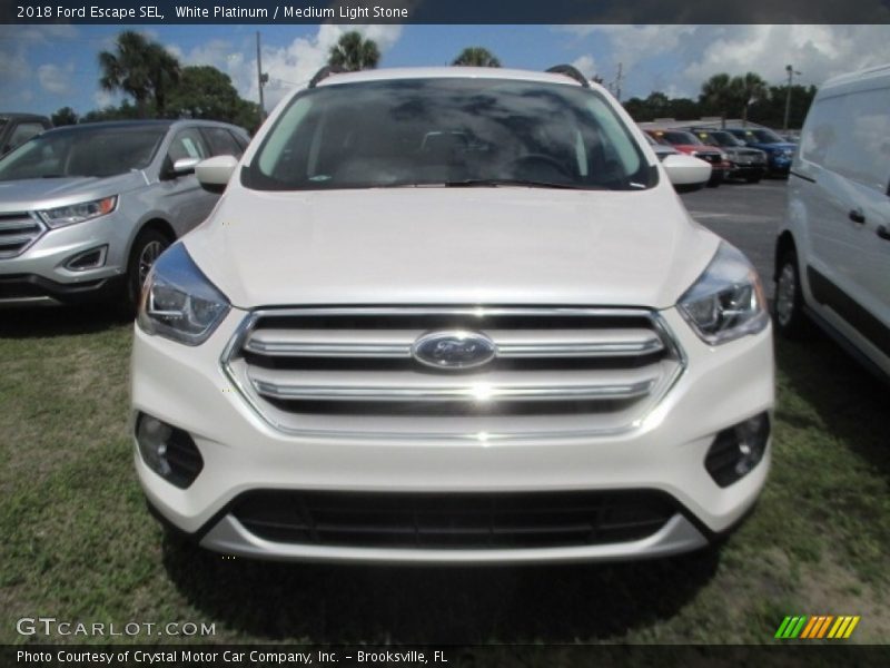 White Platinum / Medium Light Stone 2018 Ford Escape SEL