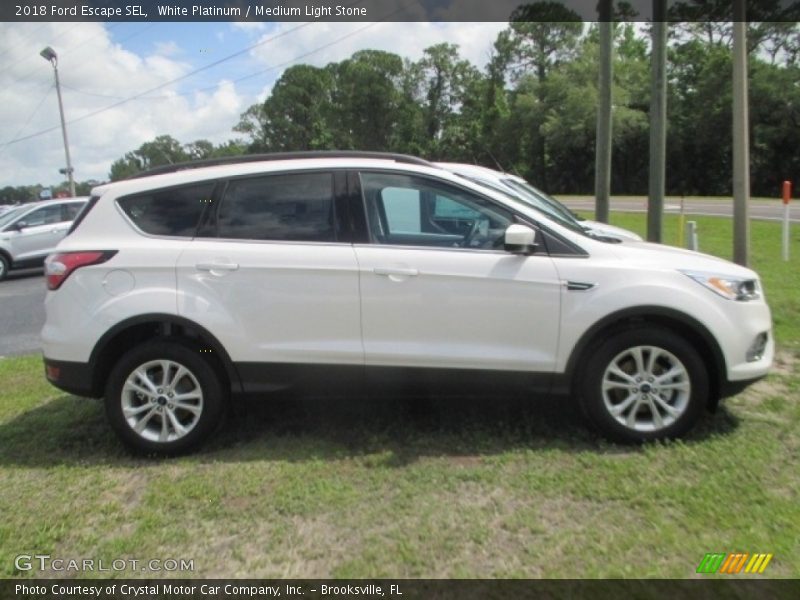 White Platinum / Medium Light Stone 2018 Ford Escape SEL