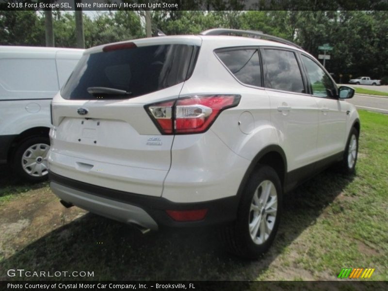 White Platinum / Medium Light Stone 2018 Ford Escape SEL