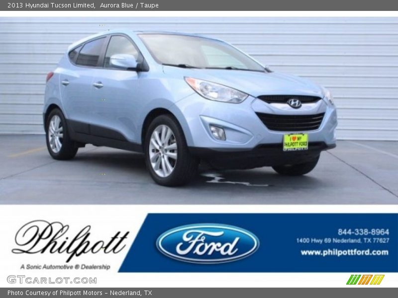 Aurora Blue / Taupe 2013 Hyundai Tucson Limited