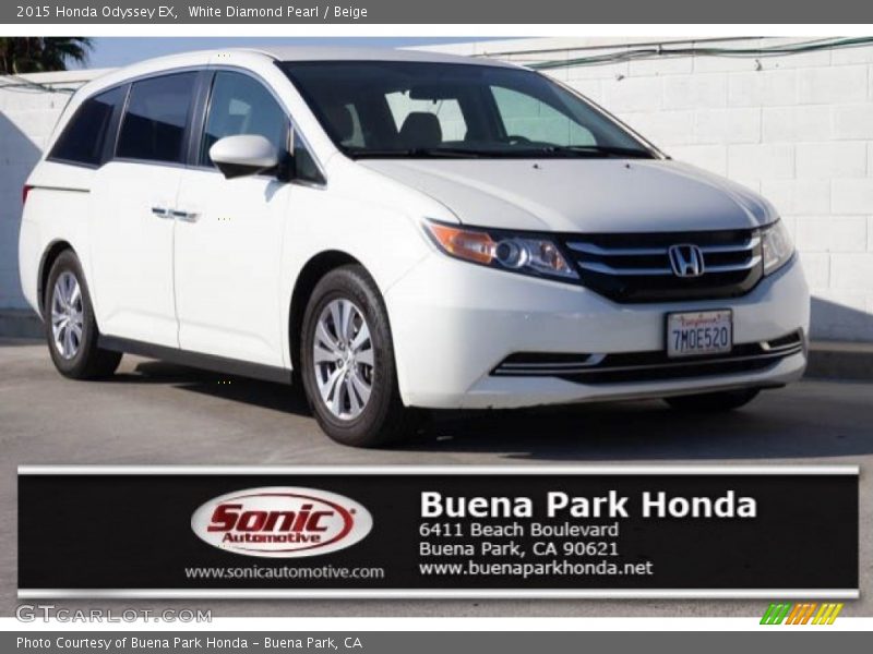 White Diamond Pearl / Beige 2015 Honda Odyssey EX