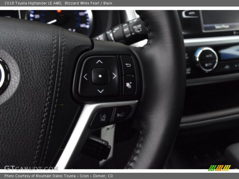 Blizzard White Pearl / Black 2018 Toyota Highlander LE AWD